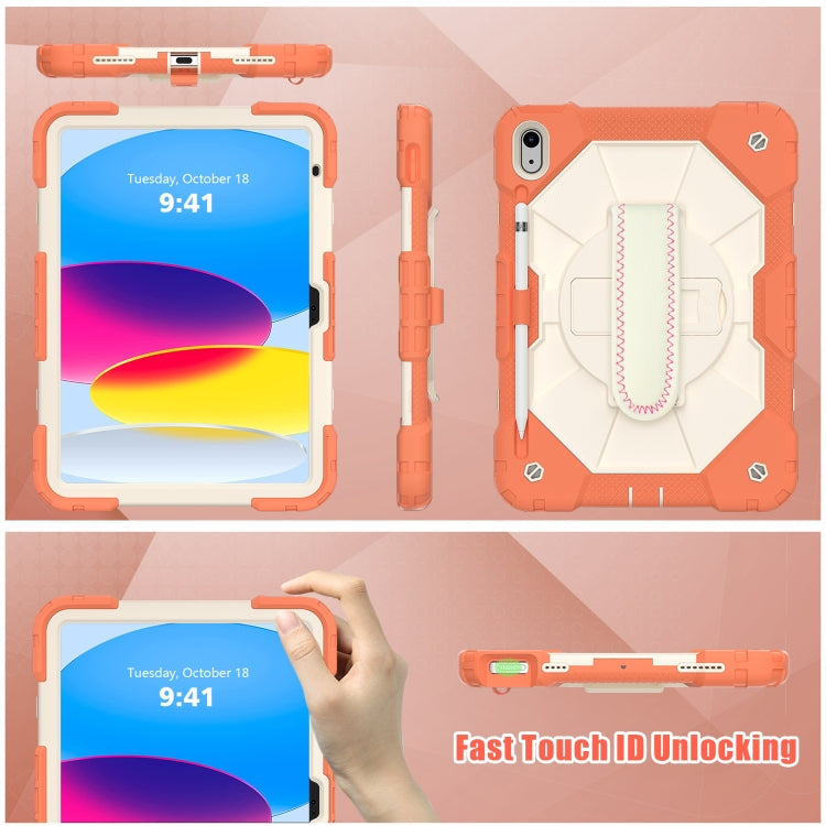 Contrast Color Robot Shockproof Silicon + PC Tablet Protective Case with Crossbody Rope, For iPad 10th Gen 10.9 2022