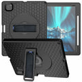 For iPad Pro 12.9 inch 2019 / 2021 / 2022 360 Rotation Stand EVA Hard PC Tablet Case with Strap(Black)