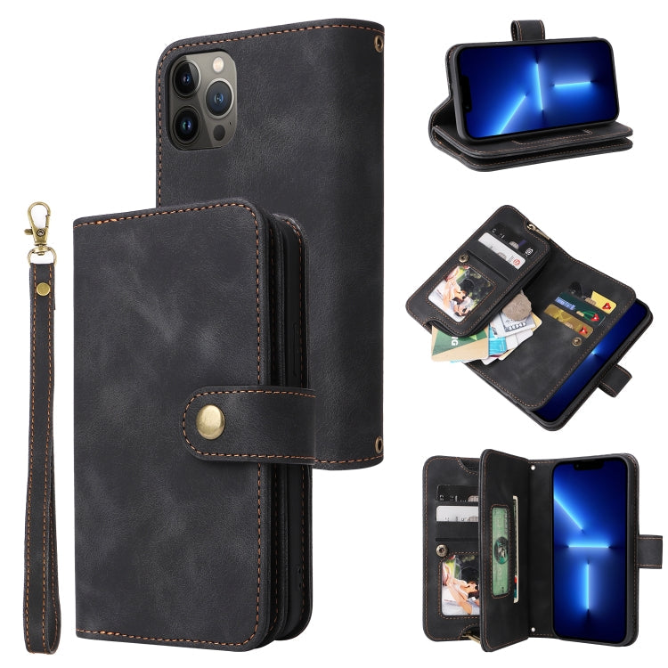 Multifunctional Card Slot Zipper Wallet Flip Leather Phone Case, For iPhone 12 Pro, For iPhone 12 mini, For iPhone 12, For iPhone 13 mini