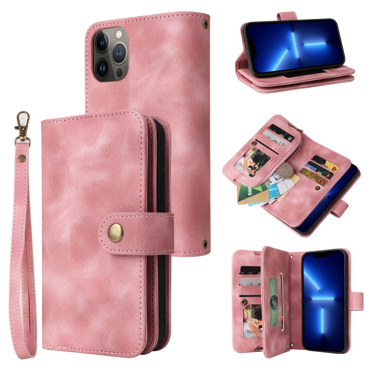 Multifunctional Card Slot Zipper Wallet Flip Leather Phone Case, For iPhone 13, For iPhone 13 Pro, For iPhone 13 Pro Max, For iPhone 14 Pro Max, For iPhone 14 Pro