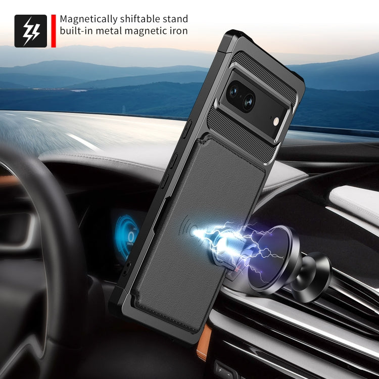 For Google Pixel 7 5G Magnetic Wallet Card Bag Leather Phone Case(Black)