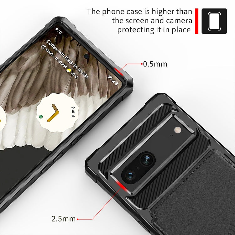 For Google Pixel 7 5G Magnetic Wallet Card Bag Leather Phone Case(Black)