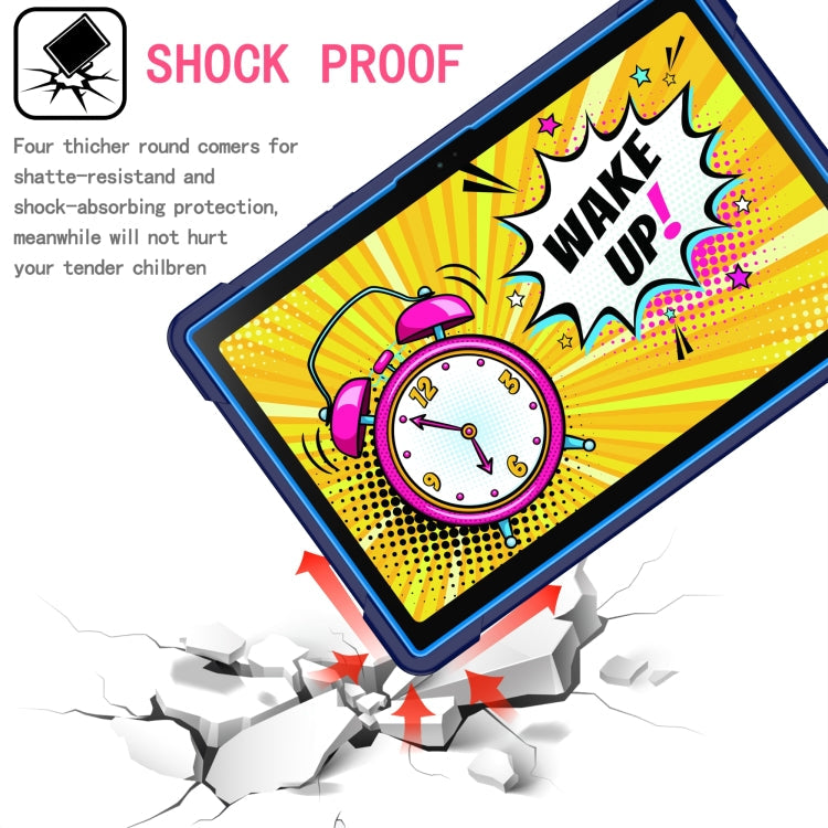 For Samsung Galaxy Tab A8 10.5 2021 Silicone + PC Bracelet Holder Tablet Case(Navy Blue + Blue)