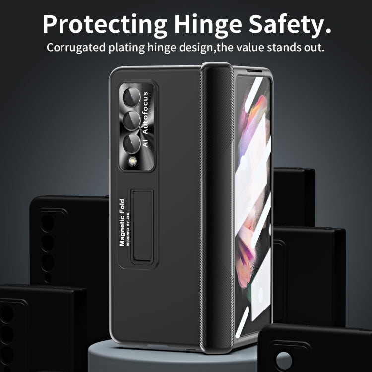 Electroplating Corrugated Hinge Folding Phone Case, For Samsung Galaxy Z Fold3 5G, For Samsung Galaxy Z Fold4