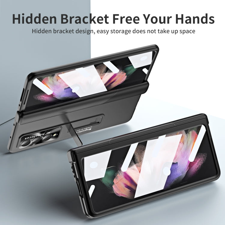 Electroplating Corrugated Hinge Folding Phone Case, For Samsung Galaxy Z Fold3 5G, For Samsung Galaxy Z Fold4