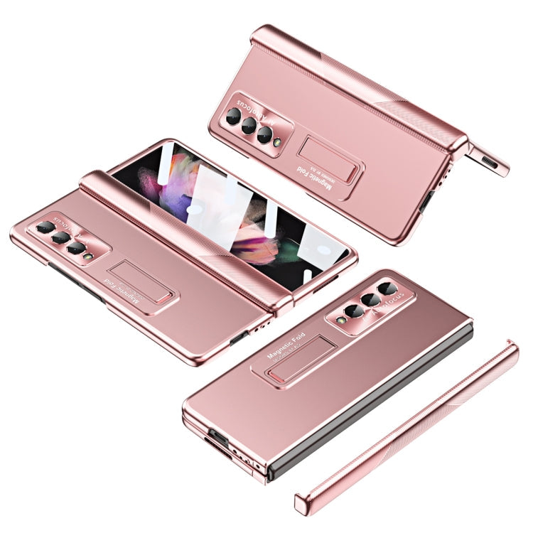 Electroplating Corrugated Hinge Folding Phone Case, For Samsung Galaxy Z Fold3 5G, For Samsung Galaxy Z Fold4