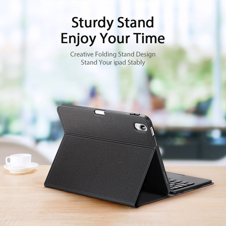 For iPad 10th Gen 10.9 2022 DUX DUCIS TK Series Bluetooth Keyboard Leather Case with Touchpad & Smart Sleep Function(Black)
