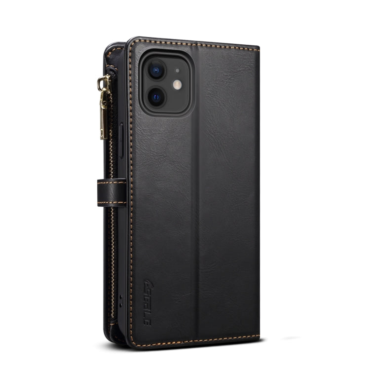For iPhone 11 ESEBLE Star Series Lanyard Zipper Wallet RFID Leather Case(Black)