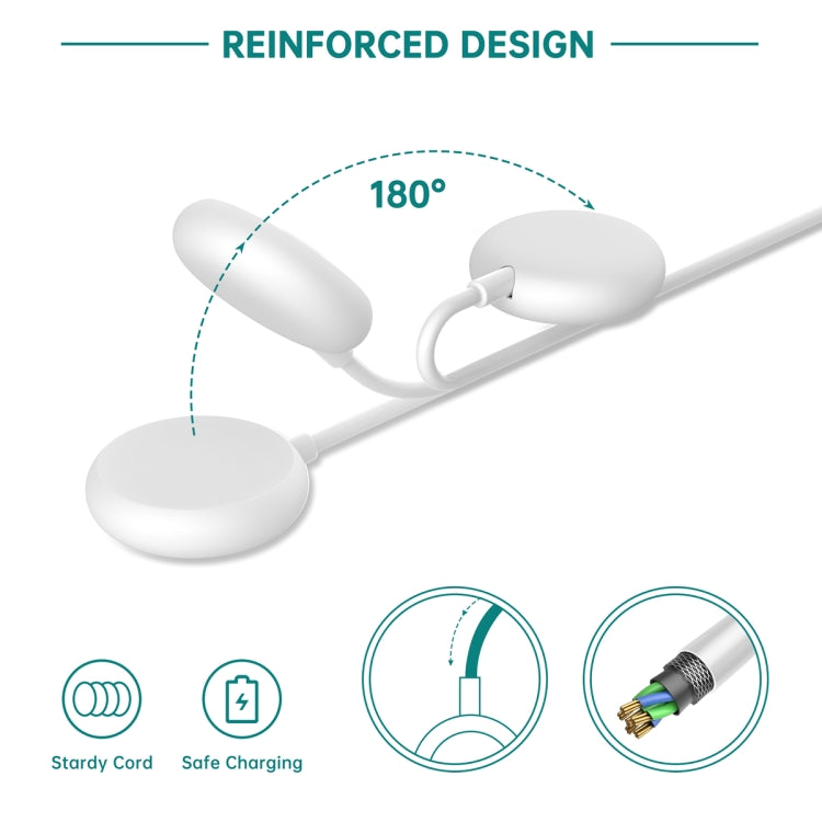 For Google Pixel Watch Type-C Port Smart Watch Magnetic Charging Cable, Length: 1m(White)