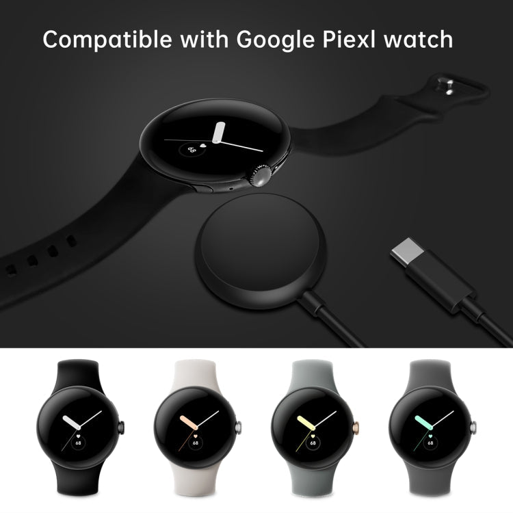 For Google Pixel Watch Type-C Port Smart Watch Magnetic Charging Cable, Length: 1m(White)