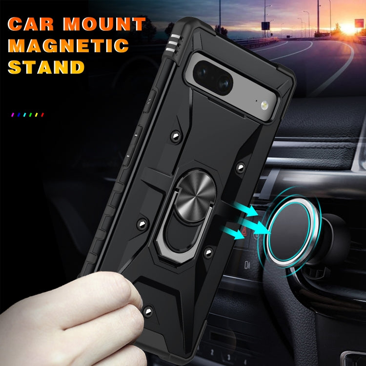 For Google Pixel 7 5G Ring Holder Phone Case(Black)