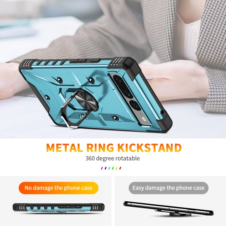For Google Pixel 7 Pro 5G Ring Holder Phone Case(Light Blue)