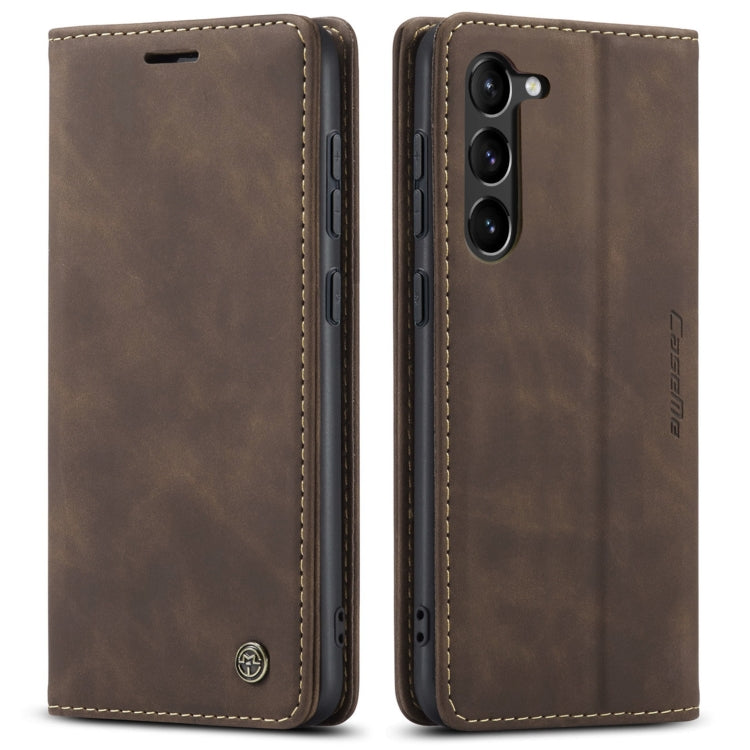 For Samsung Galaxy S23 5G CaseMe 013 Multifunctional Horizontal Flip Leather Phone Case(Coffee)