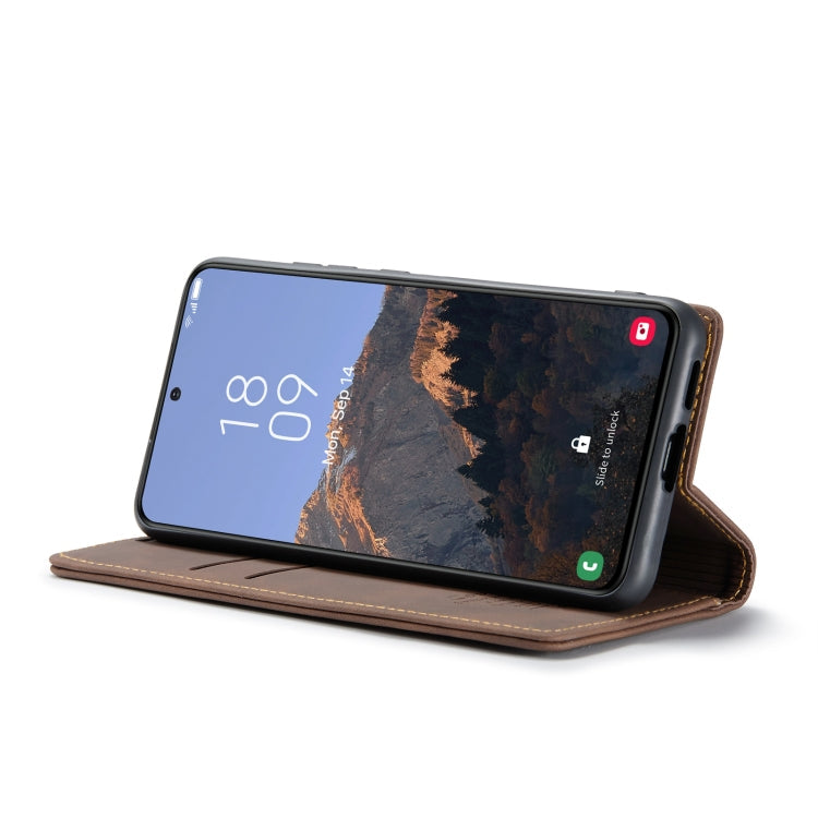 For Samsung Galaxy S23 5G CaseMe 013 Multifunctional Horizontal Flip Leather Phone Case(Coffee)