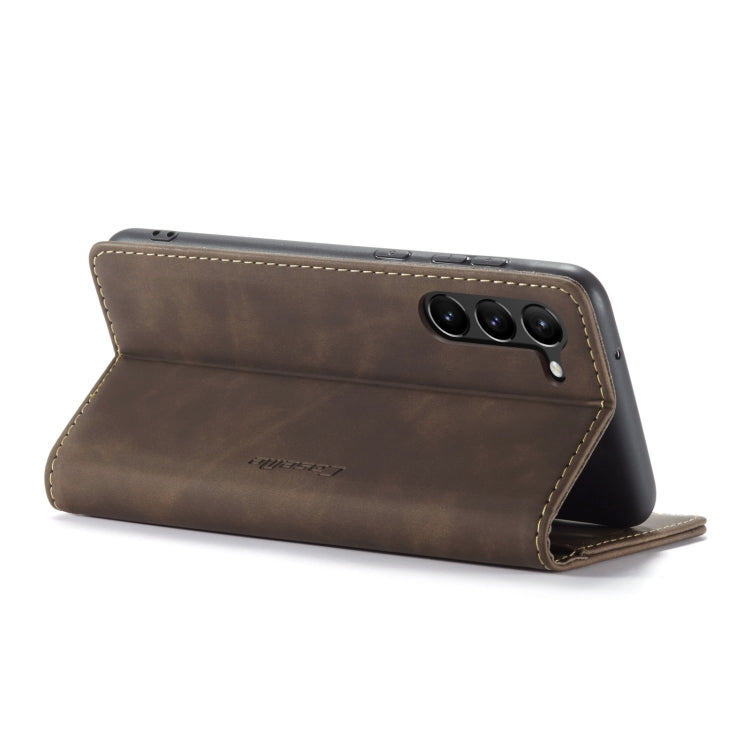 For Samsung Galaxy S23 5G CaseMe 013 Multifunctional Horizontal Flip Leather Phone Case(Coffee)