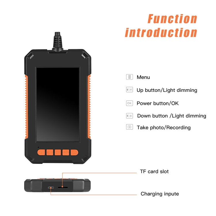 P40 8mm HD Waterproof Portable Integrated Hand-held Vertical Screen Industry Endoscope, Length:5m(Hardwire)