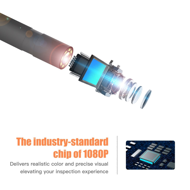 P40 8mm HD Waterproof Portable Integrated Hand-held Vertical Screen Industry Endoscope, Length:5m(Hardwire)