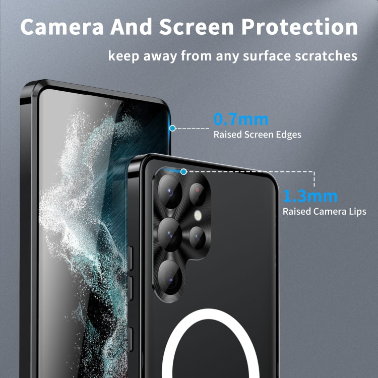 MagSafe Magnetic Frosted Metal Phone Case, For Samsung Galaxy S23 5G, For Samsung Galaxy S23 Ultra 5G, For Samsung Galaxy S23+ 5G
