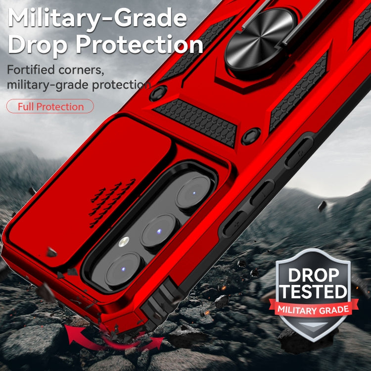 For Samsung Galaxy A54 5G Sliding Camshield Holder Phone Case(Red)