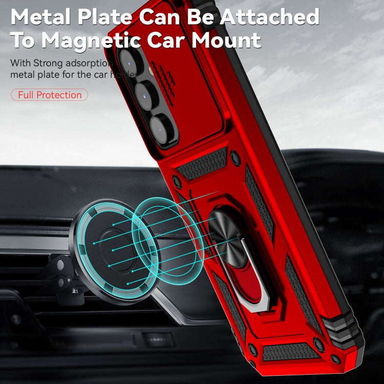 For Samsung Galaxy A54 5G Sliding Camshield Holder Phone Case(Red)