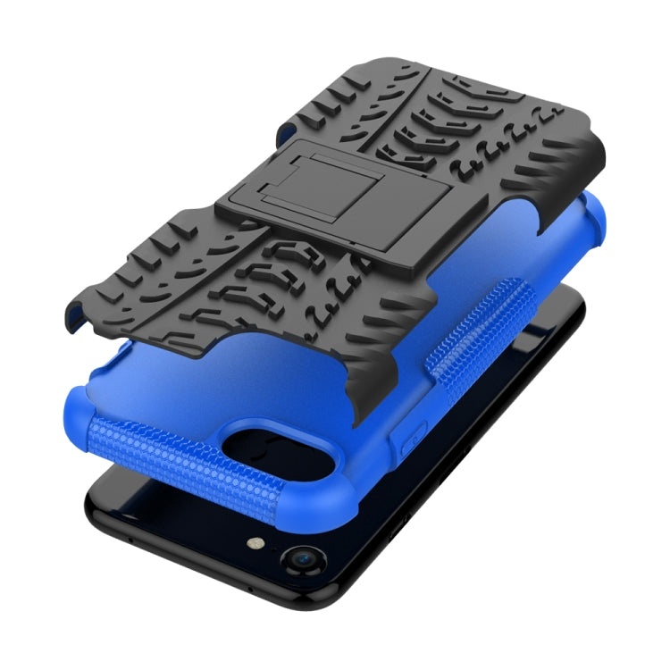Tire Texture Shockproof TPU+PC Protective Case with Holder, For iPhone SE 2022 / SE 2020