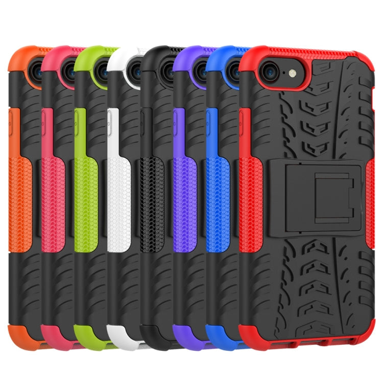 Tire Texture Shockproof TPU+PC Protective Case with Holder, For iPhone SE 2022 / SE 2020