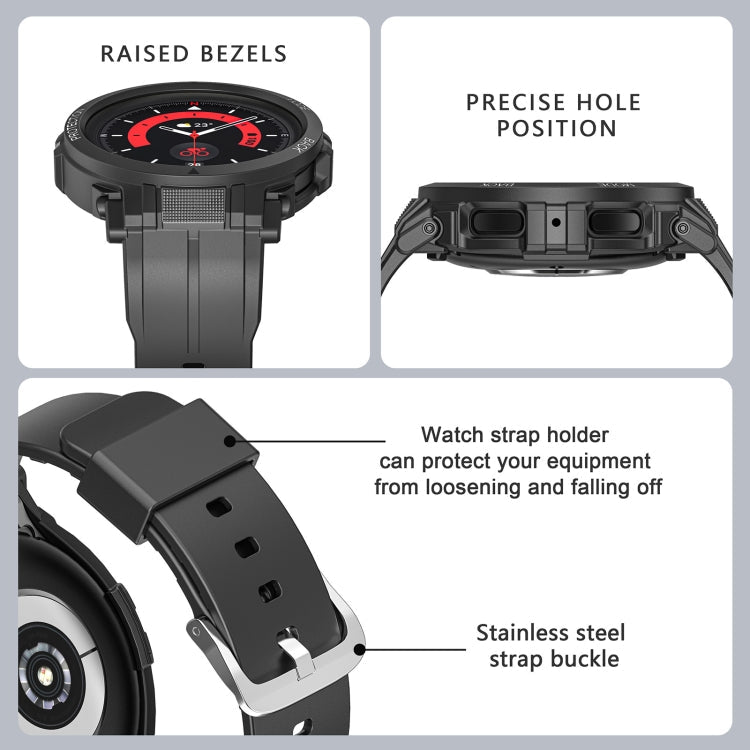 For Samsung Galaxy Watch 5 Pro 45mm Sport Integrated TPU Watch Band(Black)