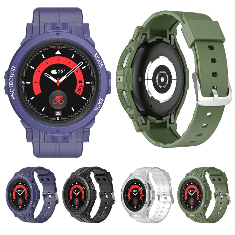 For Samsung Galaxy Watch 5 Pro 45mm Sport Integrated TPU Watch Band(Black)