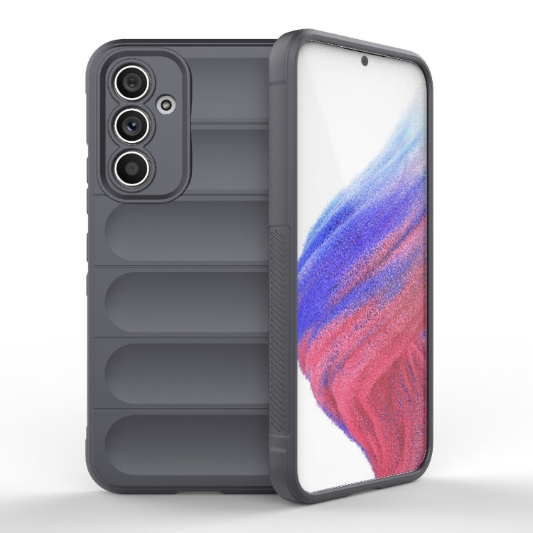 For Samsung Galaxy A54 5G Magic Shield TPU + Flannel Phone Case(Dark Grey)