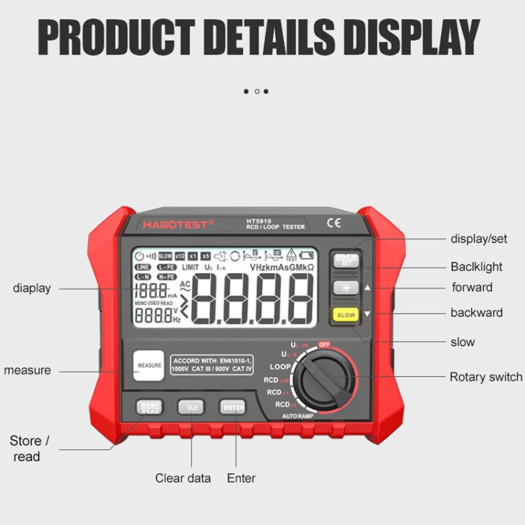 HABOTEST HT5910 Leakage Switch & Loop Resistance Tester
