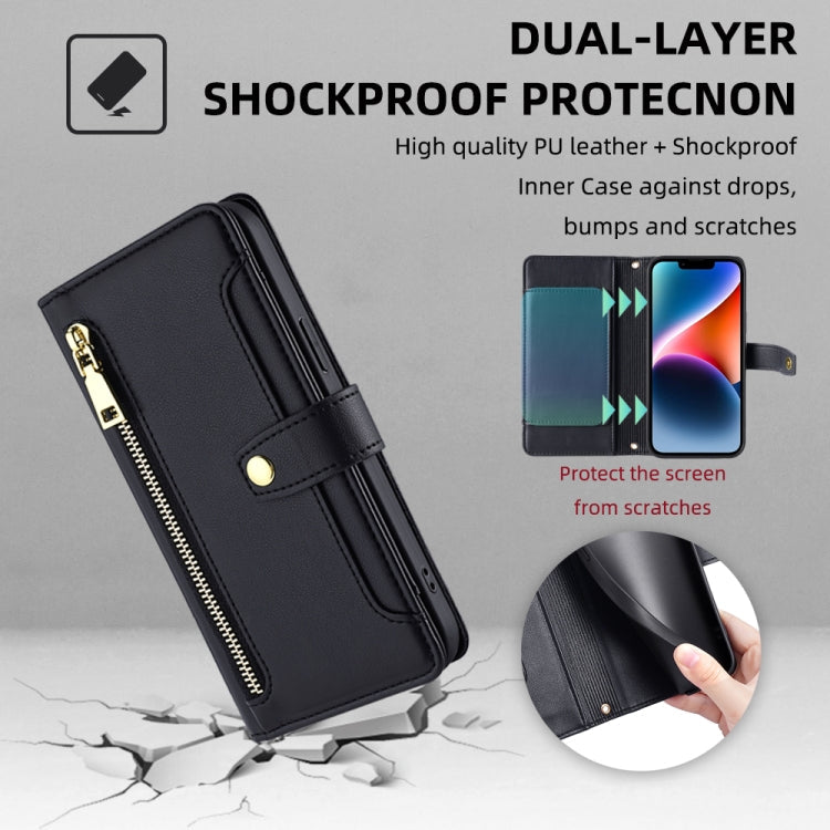 Sheep Texture Cross-body Zipper Wallet Leather Phone Case, For iPhone 12 mini, For iPhone 12 / 12 Pro, For iPhone 12 Pro Max