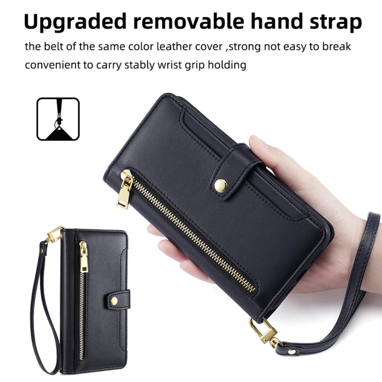Sheep Texture Cross-body Zipper Wallet Leather Phone Case, For iPhone 12 mini, For iPhone 12 / 12 Pro, For iPhone 12 Pro Max