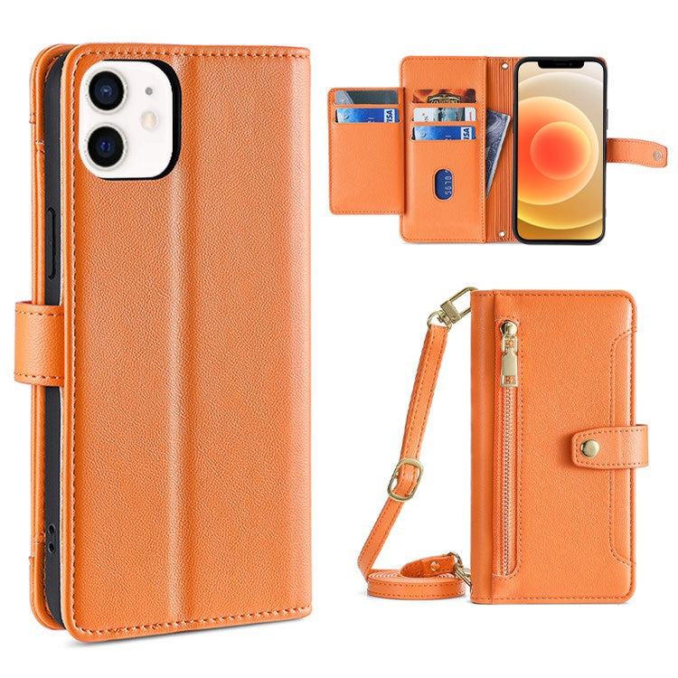 Sheep Texture Cross-body Zipper Wallet Leather Phone Case, For iPhone 12 mini, For iPhone 12 / 12 Pro, For iPhone 12 Pro Max