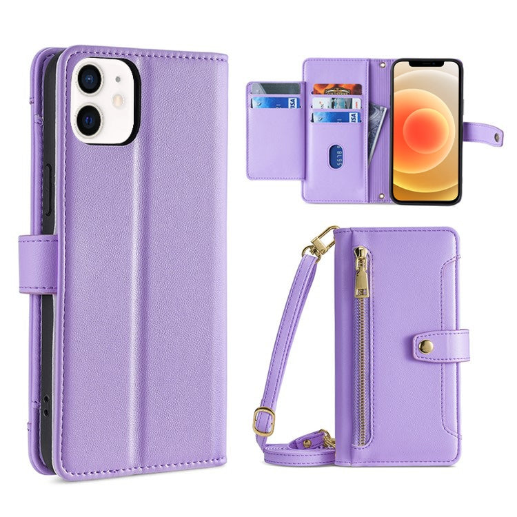 Sheep Texture Cross-body Zipper Wallet Leather Phone Case, For iPhone 12 mini, For iPhone 12 / 12 Pro, For iPhone 12 Pro Max