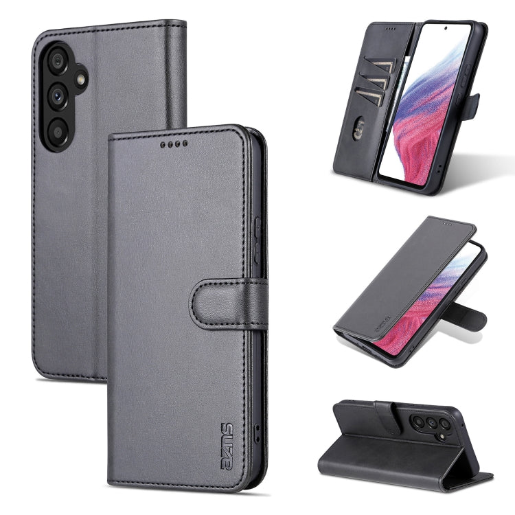 For Samsung Galaxy A54 5G AZNS Skin Feel Calf Texture Flip Leather Phone Case(Black)