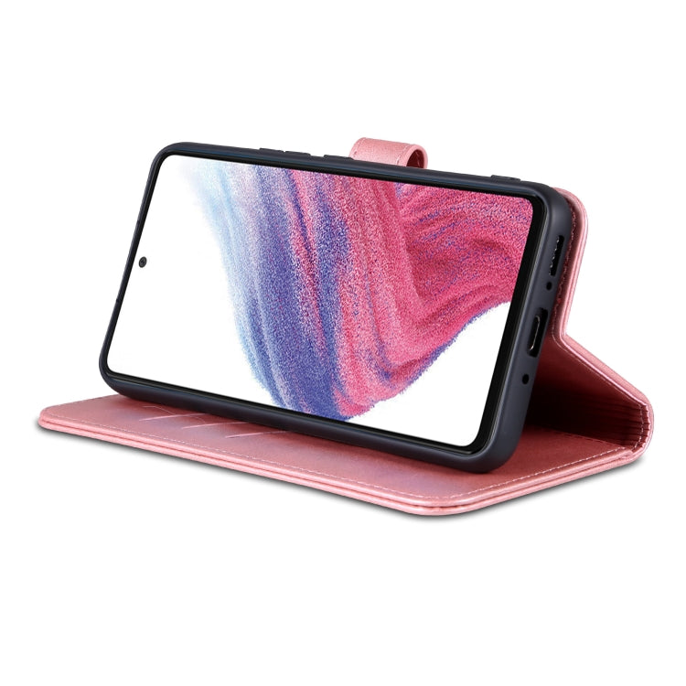 For Samsung Galaxy A54 5G AZNS Skin Feel Calf Texture Flip Leather Phone Case(Rose Gold)