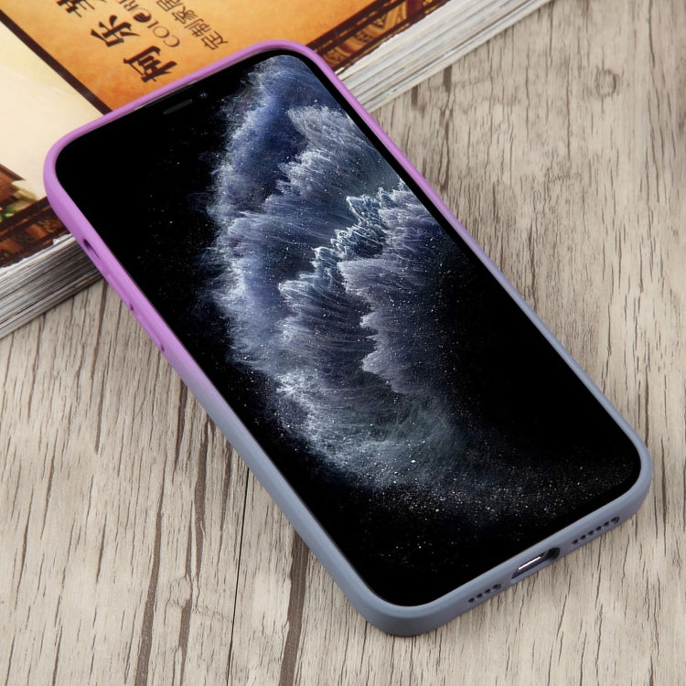 For iPhone 11 Pro Max Liquid TPU Silicone Gradient MagSafe Phone Case(Purple)