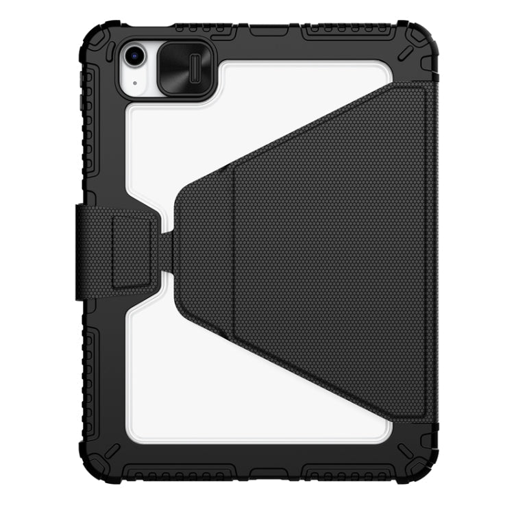 For iPad 10th Gen 10.9 2022 NILLKIN Bumper Snapsafe Multifunctional Leather Tablet Case with Pen Slot(Black)
