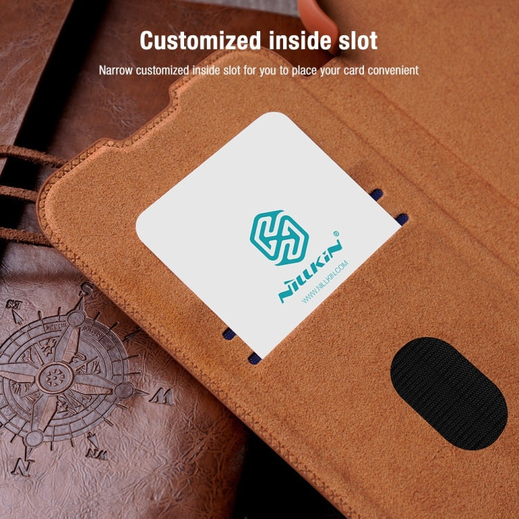 NILLKIN QIN Series Pro Sliding Camera Cover Design Leather Phone Case, For Samsung Galaxy S23+ 5G