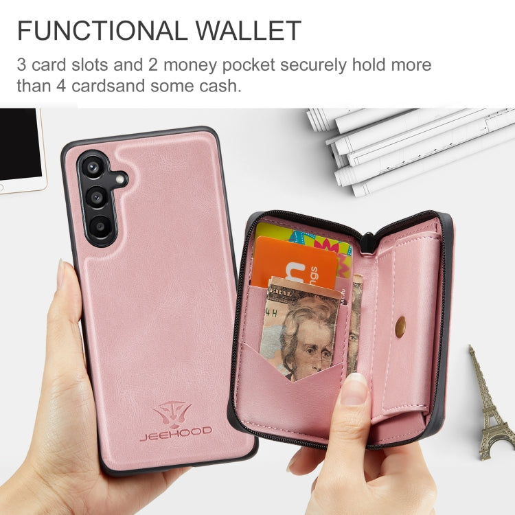 JEEHOOD Magnetic Zipper Horizontal Flip Leather Phone Case, For Samsung Galaxy A15 5G, For Samsung Galaxy A55 5G, For Samsung Galaxy A35 5G, For Samsung Galaxy S24 Ultra 5G
