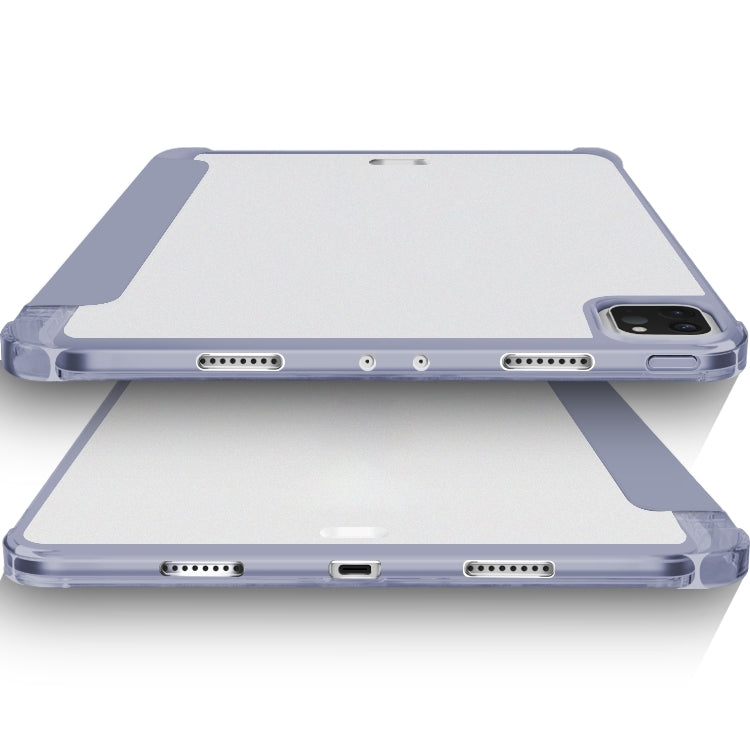 For iPad Pro 11 2022 / 2021 / 2020 3-fold Shockproof Smart Leather Tablet Case(Lavender)