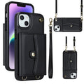 RFID Card Slot Phone Case with Long Lanyard, For iPhone 14 / 13, For iPhone 14 Plus, For iPhone 14 Pro, For iPhone 14 Pro Max