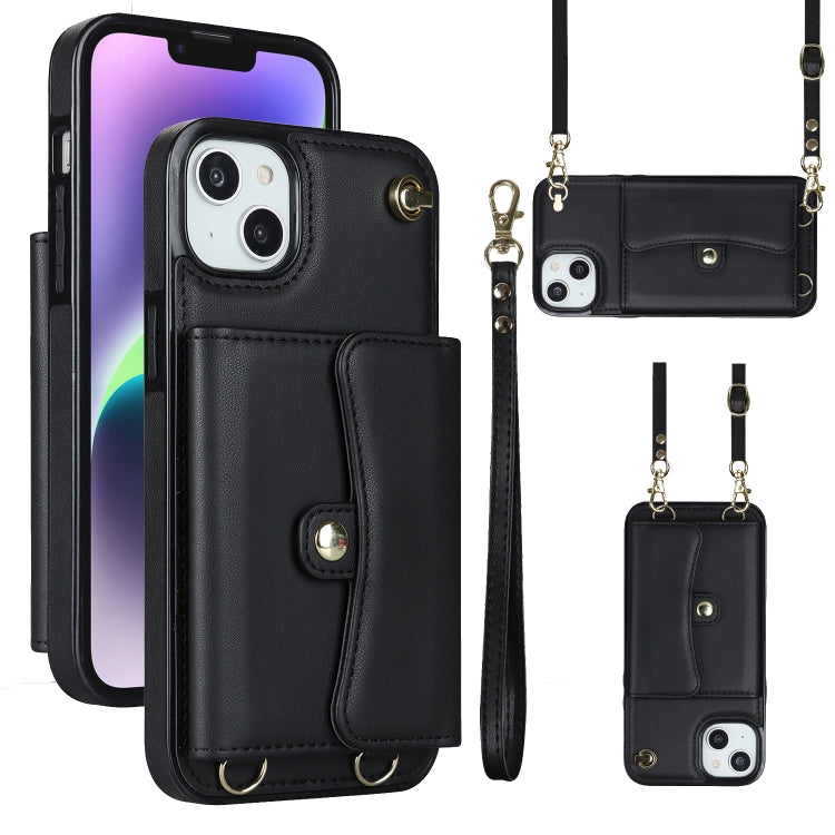 RFID Card Slot Phone Case with Long Lanyard, For iPhone 14 / 13, For iPhone 14 Plus, For iPhone 14 Pro, For iPhone 14 Pro Max