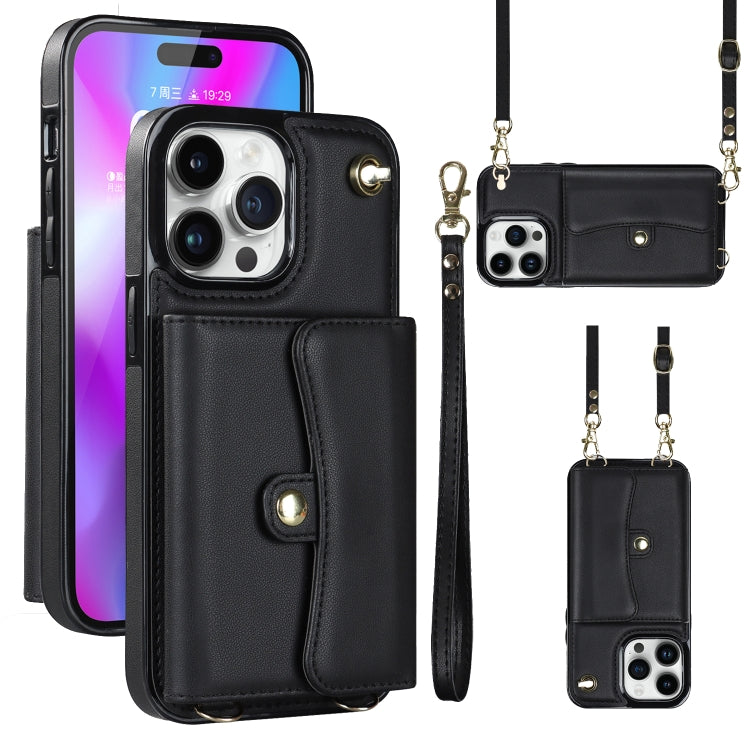 RFID Card Slot Phone Case with Long Lanyard, For iPhone 14 / 13, For iPhone 14 Plus, For iPhone 14 Pro, For iPhone 14 Pro Max