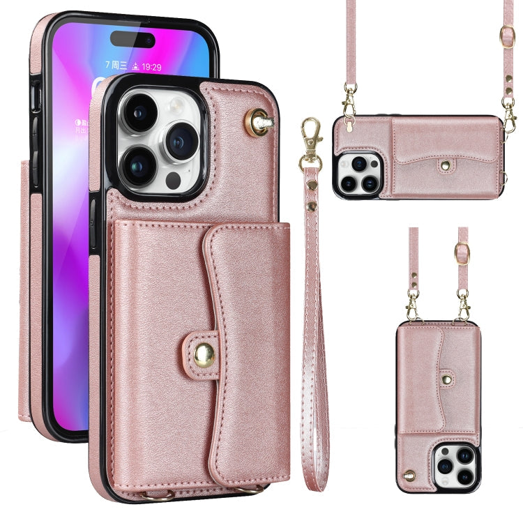 RFID Card Slot Phone Case with Long Lanyard, For iPhone 14 / 13, For iPhone 14 Plus, For iPhone 14 Pro, For iPhone 14 Pro Max