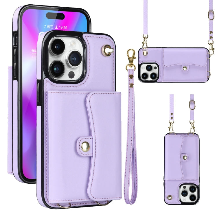 RFID Card Slot Phone Case with Long Lanyard, For iPhone 14 / 13, For iPhone 14 Plus, For iPhone 14 Pro, For iPhone 14 Pro Max