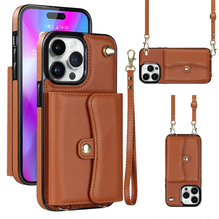 RFID Card Slot Phone Case with Long Lanyard, For iPhone 14 / 13, For iPhone 14 Plus, For iPhone 14 Pro, For iPhone 14 Pro Max