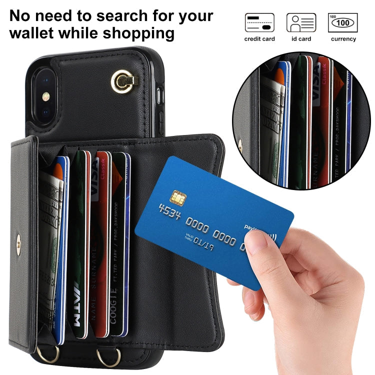RFID Card Slot Phone Case with Long Lanyard, For iPhone XS Max, For iPhone 8 Plus / 7 Plus, For iPhone XR