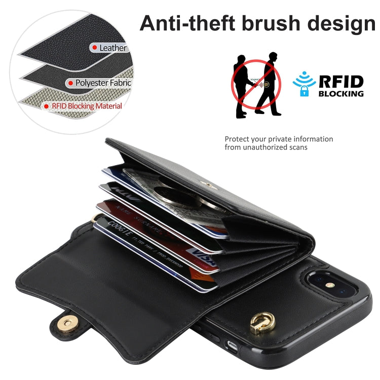 RFID Card Slot Phone Case with Long Lanyard, For iPhone XS Max, For iPhone 8 Plus / 7 Plus, For iPhone XR