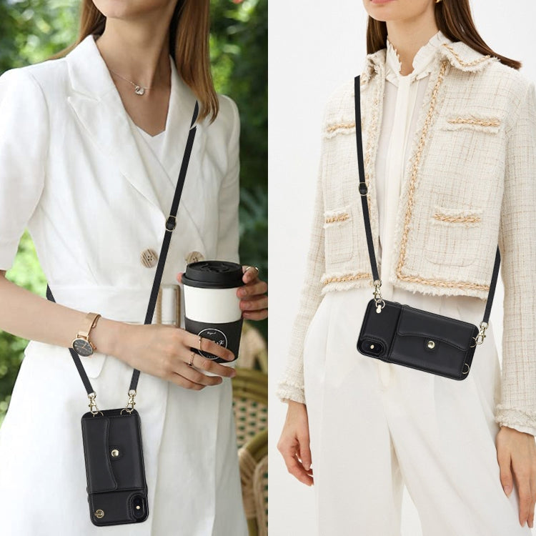 RFID Card Slot Phone Case with Long Lanyard, For iPhone XS Max, For iPhone 8 Plus / 7 Plus, For iPhone XR